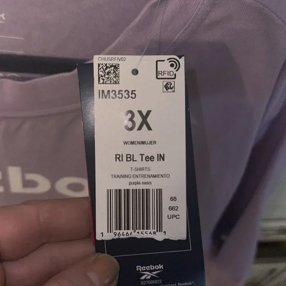 NWT Reebok lavender t shirt short sleeves training shirts size three x nice - Picture 3 of 6